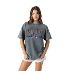 Buffalo Bills Gameday Couture Women's Peak Performance Oversized Snow Wash T-Shirt - Gray - NFL