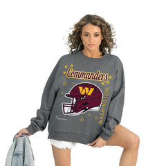 Washington Commanders Gameday Couture Women's Ready to Rumble Premium Fleece Pullover Sweatshirt - Gray - NFL