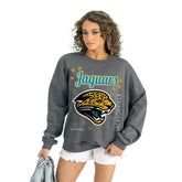 Jacksonville Jaguars Gameday Couture Women's Ready to Rumble Premium Fleece Pullover Sweatshirt - Gray - NFL