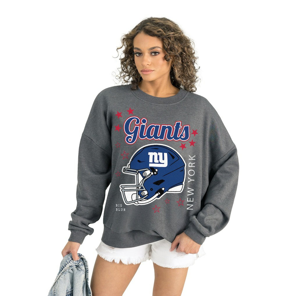 New York Giants Gameday Couture Women's Ready to Rumble Premium Fleece Pullover Sweatshirt - Gray - NFL