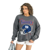 New York Giants Gameday Couture Women's Ready to Rumble Premium Fleece Pullover Sweatshirt - Gray - NFL