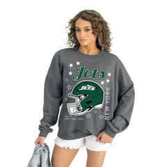 New York Jets Gameday Couture Women's Ready to Rumble Premium Fleece Pullover Sweatshirt - Gray - NFL