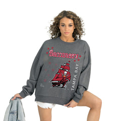 Tampa Bay Buccaneers Gameday Couture Women's Ready to Rumble Premium Fleece Pullover Sweatshirt - Gray - NFL