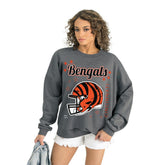 Cincinnati Bengals Gameday Couture Women's Ready to Rumble Premium Fleece Pullover Sweatshirt - Gray - NFL