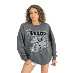 Las Vegas Raiders Gameday Couture Women's Ready to Rumble Premium Fleece Pullover Sweatshirt - Gray - NFL