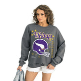 Minnesota Vikings Gameday Couture Women's Ready to Rumble Premium Fleece Pullover Sweatshirt - Gray - NFL