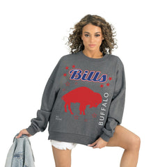 Buffalo Bills Gameday Couture Women's Ready to Rumble Premium Fleece Pullover Sweatshirt - Gray - NFL