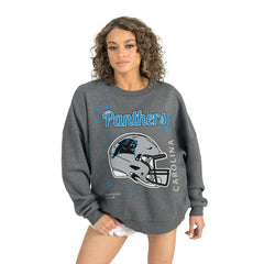 Carolina Panthers Gameday Couture Women's Ready to Rumble Premium Fleece Pullover Sweatshirt - Gray - NFL