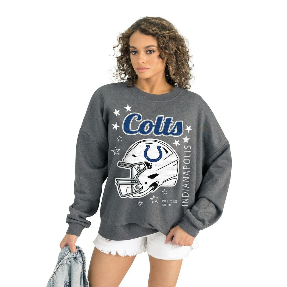 Indianapolis Colts Gameday Couture Women's Ready to Rumble Premium Fleece Pullover Sweatshirt - Gray - NFL