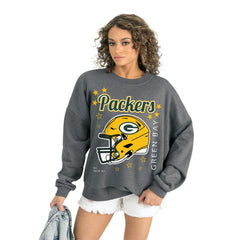 Green Bay Packers Gameday Couture Women's Ready to Rumble Premium Fleece Pullover Sweatshirt - Gray - NFL
