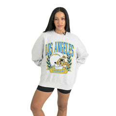 Los Angeles Chargers Gameday Couture Women's Heritage Premium Fleece Pullover Sweatshirt - Gray - NFL