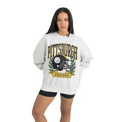 Pittsburgh Steelers Gameday Couture Women's Heritage Premium Fleece Pullover Sweatshirt - Gray - NFL