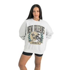 New Orleans Saints Gameday Couture Women's Heritage Premium Fleece Pullover Sweatshirt - Gray - NFL