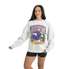 Minnesota Vikings Gameday Couture Women's Heritage Premium Fleece Pullover Sweatshirt - Gray - NFL