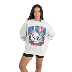 New England Patriots Gameday Couture Women's Heritage Premium Fleece Pullover Sweatshirt - Gray - NFL