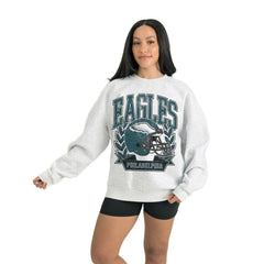 Philadelphia Eagles Gameday Couture Women's Heritage Premium Fleece Pullover Sweatshirt - Gray - NFL