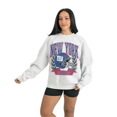 New York Giants Gameday Couture Women's Heritage Premium Fleece Pullover Sweatshirt - Gray - NFL