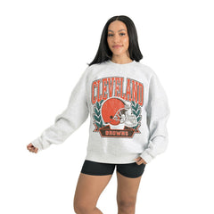 Cleveland Browns Gameday Couture Women's Heritage Premium Fleece Pullover Sweatshirt - Gray - NFL