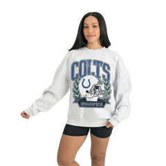 Indianapolis Colts Gameday Couture Women's Heritage Premium Fleece Pullover Sweatshirt - Gray - NFL