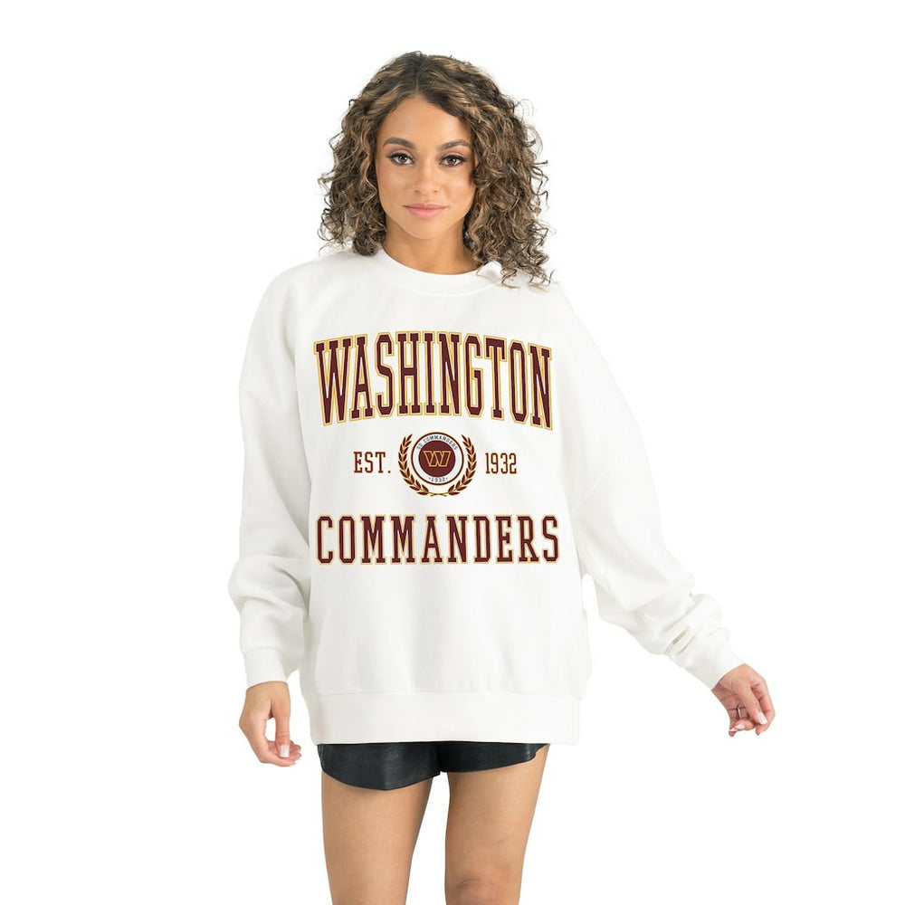 Washington Commanders Gameday Couture Women's Timeless Triumph Premium Fleece Pullover Sweatshirt - White - NFL