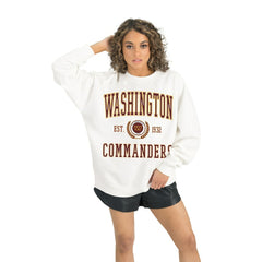 Washington Commanders Gameday Couture Women's Timeless Triumph Premium Fleece Pullover Sweatshirt - White - NFL