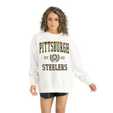 Pittsburgh Steelers Gameday Couture Women's Timeless Triumph Premium Fleece Pullover Sweatshirt - White - NFL