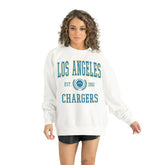 Los Angeles Chargers Gameday Couture Women's Timeless Triumph Premium Fleece Pullover Sweatshirt - White - NFL