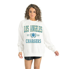 Los Angeles Chargers Gameday Couture Women's Timeless Triumph Premium Fleece Pullover Sweatshirt - White - NFL