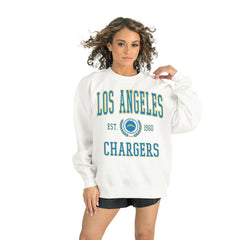 Los Angeles Chargers Gameday Couture Women's Timeless Triumph Premium Fleece Pullover Sweatshirt - White - NFL