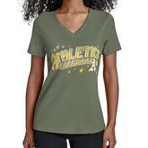 Athletics Starter Women's Fireworks Team Name V-Neck T-Shirt Outlet