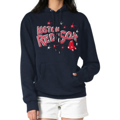 Boston Red Sox Starter Women's Fireworks Fleece Tri-Blend Pullover Hoodie Discount
