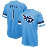 Cam Ward Tennessee Titans Majestic Threads 2025 NFL Draft First Round Pick Oversized T-Shirt - Light Blue - NFL
