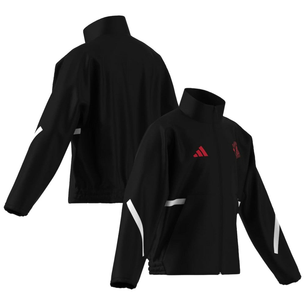 Adidas - Manchester United Youth 2025/26 Club Anthem Full-Zip Jacket - Black