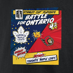 Toronto Maple Leafs vs. Ottawa Senators 2025 Stanley Cup Playoffs Rivalry Comic Pop T-Shirt - Black | NHL Clearance
