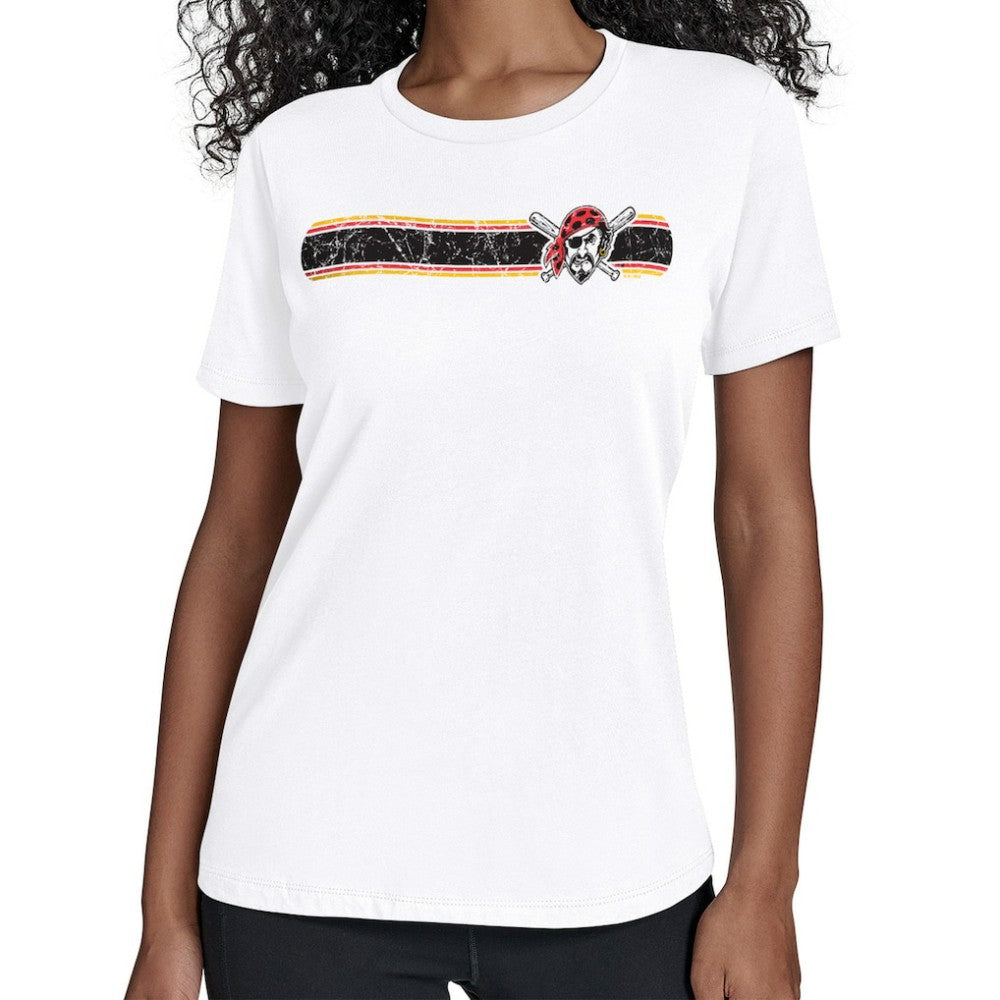 Pittsburgh Pirates Starter Women's Team Stripe T-Shirt Outlet
