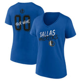 Dallas Mavericks Women's Hustle Custom V-Neck T-Shirt Blue