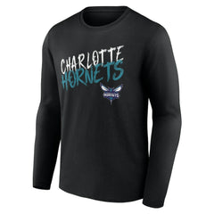 Charlotte Hornets Hustle Custom Long Sleeve T-Shirt Black