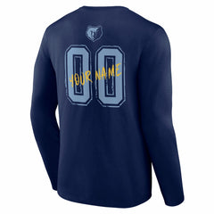 Memphis Grizzlies Hustle Custom Long Sleeve T-Shirt Navy
