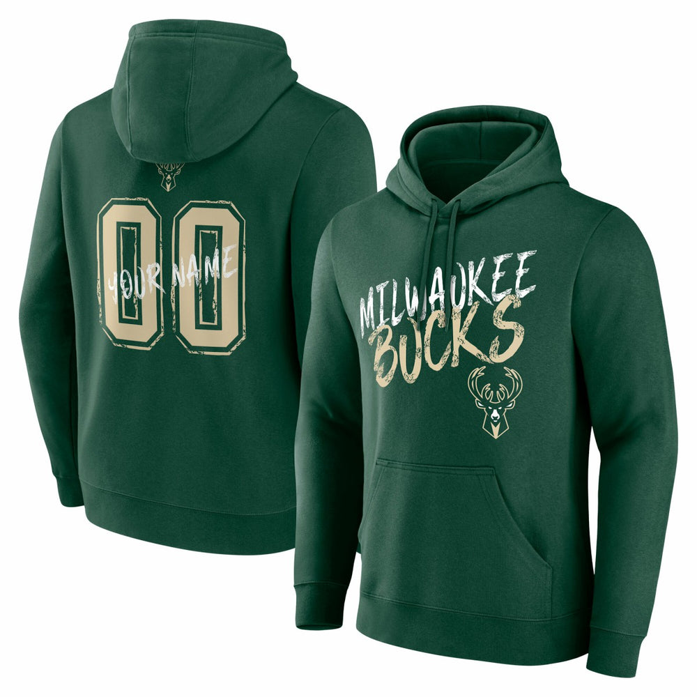 Milwaukee Bucks Hustle Custom Pullover Hoodie Hunter Green