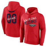 New Orleans Pelicans Hustle Custom Pullover Hoodie Red