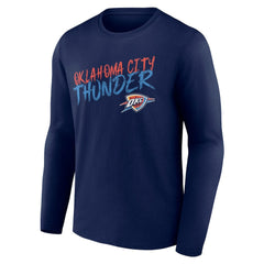 Oklahoma City Thunder Hustle Custom Long Sleeve T-Shirt Navy