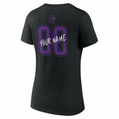 Sacramento Kings Women's Hustle Custom V-Neck T-Shirt Black