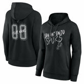 San Antonio Spurs Women's Hustle Custom Pullover Hoodie Black