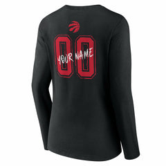 Toronto Raptors Women's Hustle Custom Long Sleeve V-Neck T-Shirt Black