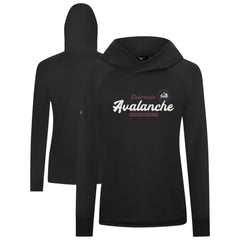 Colorado Avalanche Levelwear Women's Slender Monument Raglan Pullover Hoodie - Black | NHL Lifestyle
