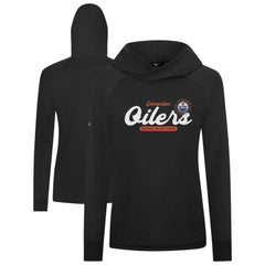 Edmonton Oilers Levelwear Women's Slender Monument Raglan Pullover Hoodie - Black | NHL discount
