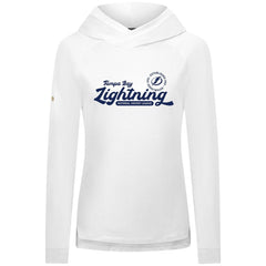 Tampa Bay Lightning Levelwear Women's Slender Monument Raglan Pullover Hoodie - White | NHL near me