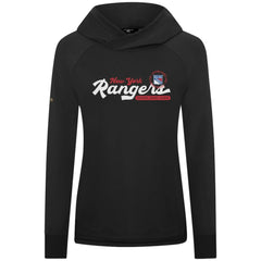 New York Rangers Levelwear Women's Slender Monument Raglan Pullover Hoodie - Black | NHL Lifestyle