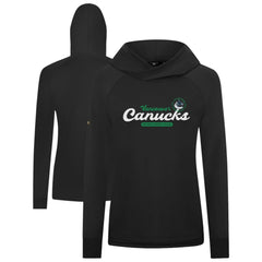 Vancouver Canucks Levelwear Women's Slender Monument Raglan Pullover Hoodie - Black | NHL sale