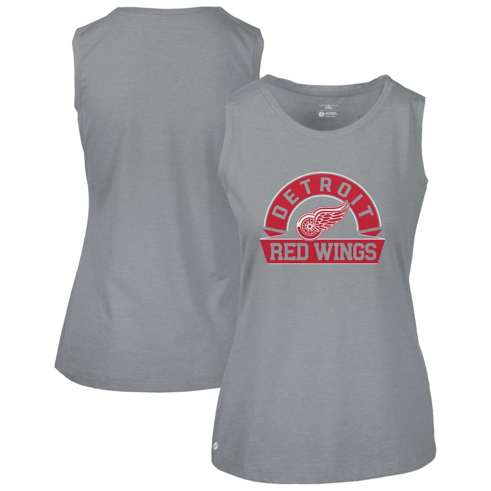 Detroit Red Wings Levelwear Women's Macy Banner Arch Tank Top - Gray | NHL Clearance